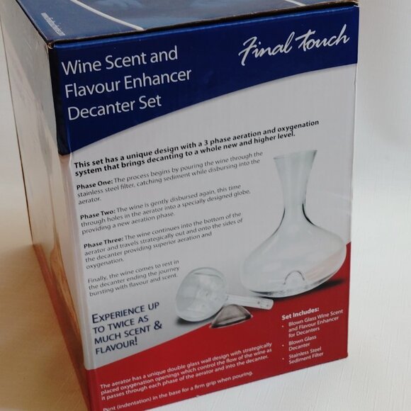FINAL TOUCH Wine Scent and Flavour Enhancer Decanter Set BNIP - Picture 9 of 12